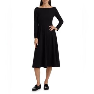 Reformation Wiley Knit Black Midi Dress NWT